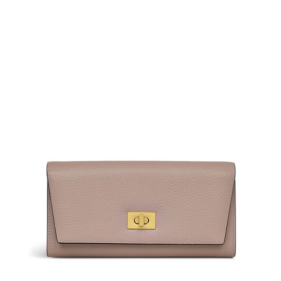 Handbags - 8193 London Brook Avenue Leather Large Flapover Wallet, Latte